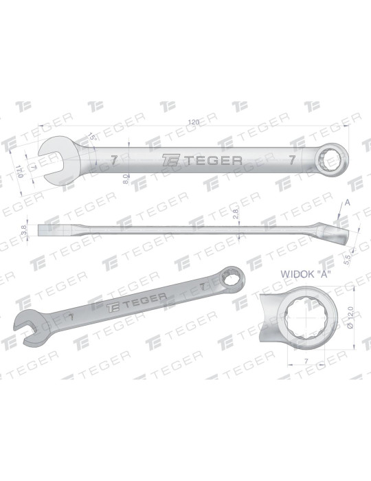 KLUCZ PŁASKO-OCZKOWY 7MM TEGER
Indeks T-W-NWKPO7
Klucz płasko-oczkowy 7 mm / TEGER
