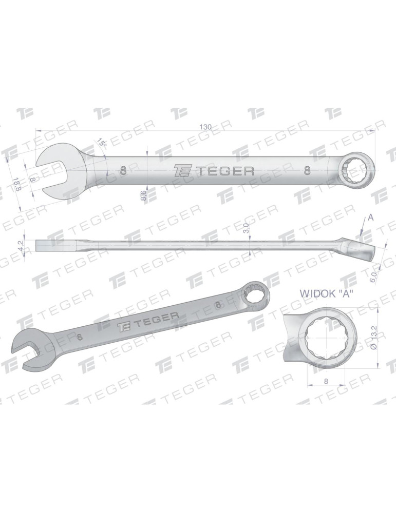 KLUCZ PŁASKO-OCZKOWY 8MM TEGER
Indeks T-W-NWKPO8
Klucz płasko-oczkowy 8 mm / TEGER
