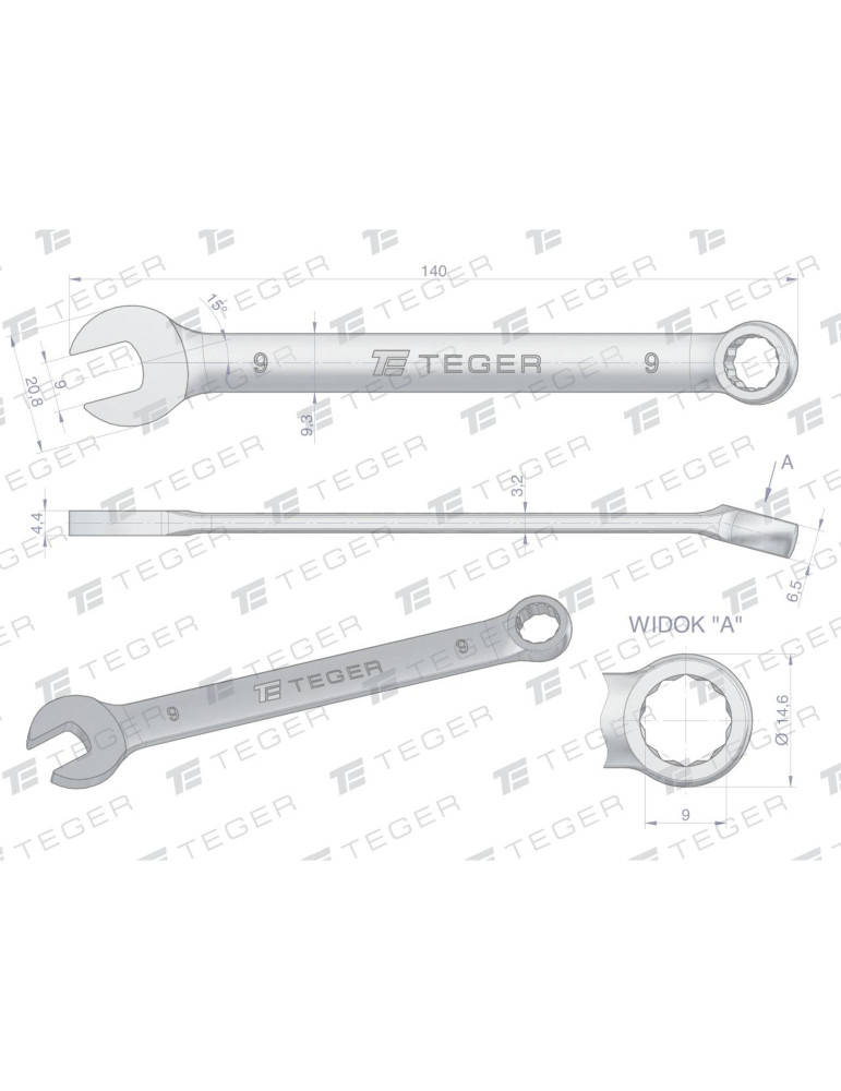 KLUCZ PŁASKO-OCZKOWY 9MM TEGER
Indeks T-W-NWKPO9
Klucz płasko-oczkowy 9 mm / TEGER
