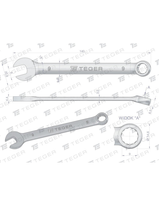 KLUCZ PŁASKO-OCZKOWY 9MM TEGER
Indeks T-W-NWKPO9
Klucz płasko-oczkowy 9 mm / TEGER
