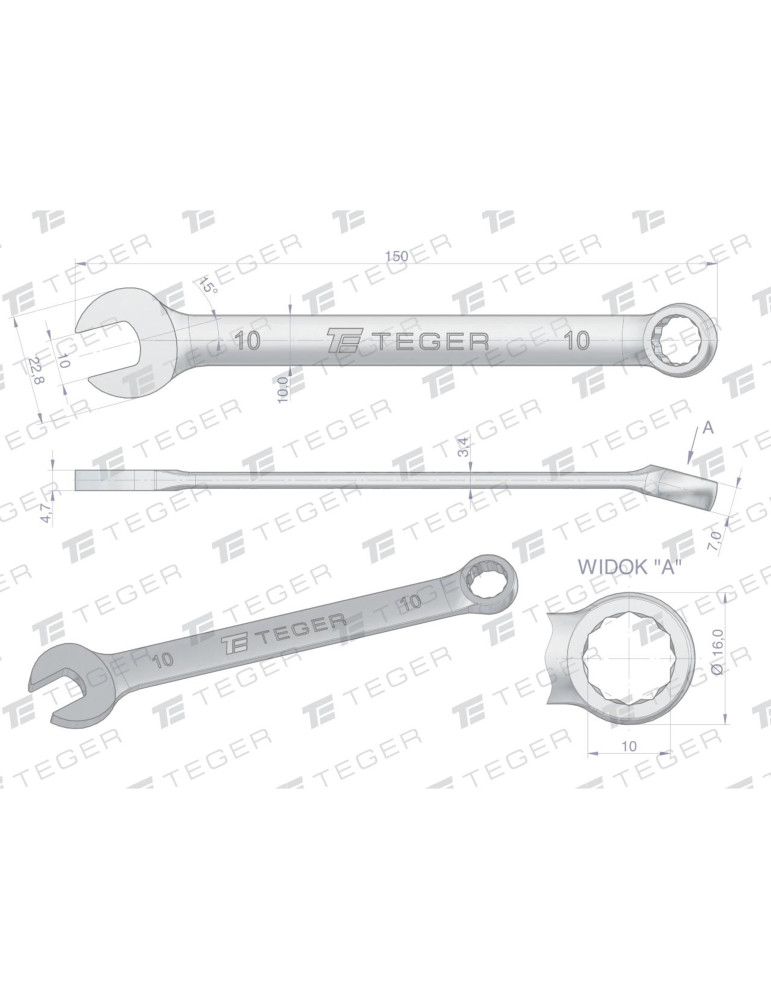KLUCZ PŁASKO-OCZKOWY 10MM TEGER
Indeks T-W-NWKPO10
Klucz płasko-oczkowy 10 mm / TEGER
