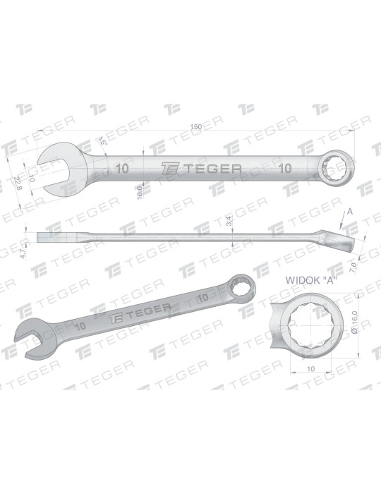 KLUCZ PŁASKO-OCZKOWY 10MM TEGER
Indeks T-W-NWKPO10
Klucz płasko-oczkowy 10 mm / TEGER

