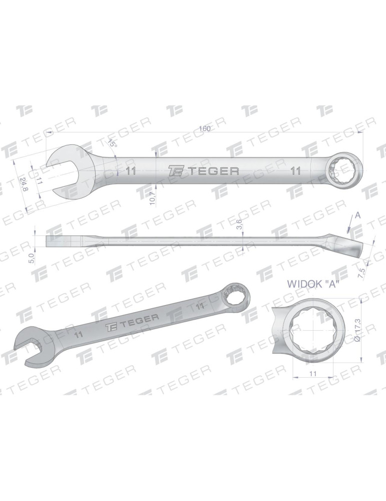 KLUCZ PŁASKO-OCZKOWY 11MM TEGER
Indeks T-W-NWKPO11
Klucz płasko-oczkowy 11 mm / TEGER
