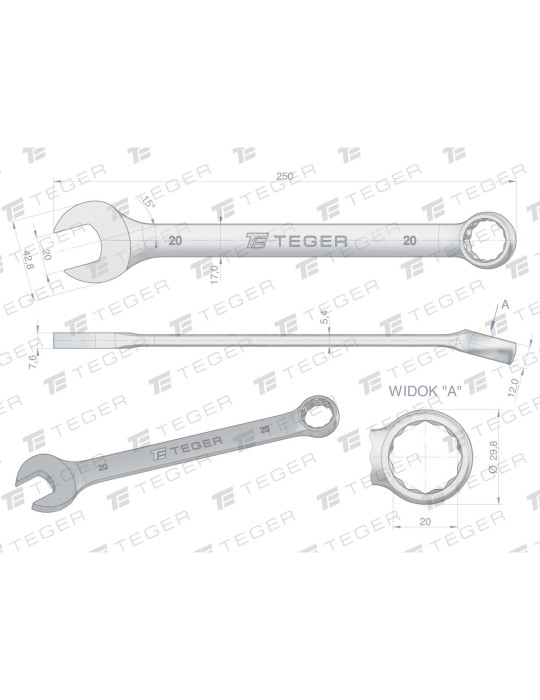 KLUCZ PŁASKO-OCZKOWY 20MM TEGER
Indeks T-W-NWKPO20
Klucz płasko-oczkowy 20 mm / TEGER
