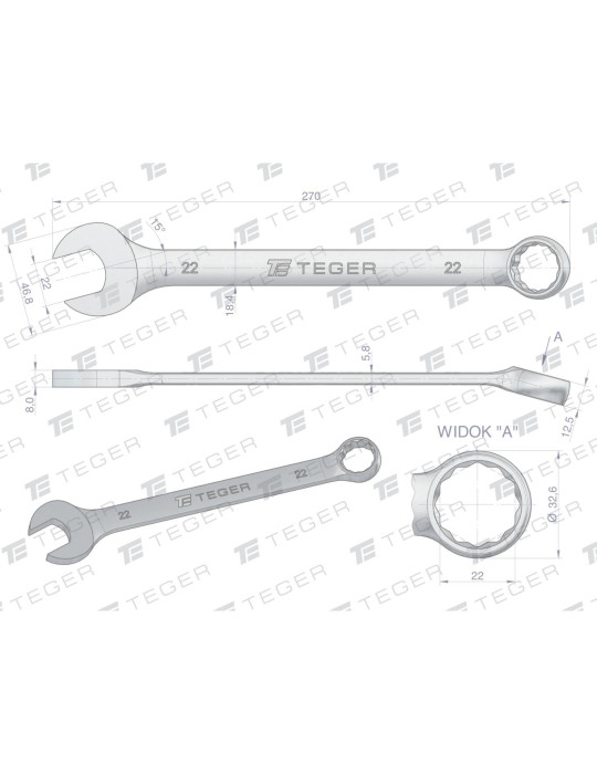 KLUCZ PŁASKO-OCZKOWY 22MM TEGER
Indeks T-W-NWKPO22
Klucz płasko-oczkowy 22 mm / TEGER
