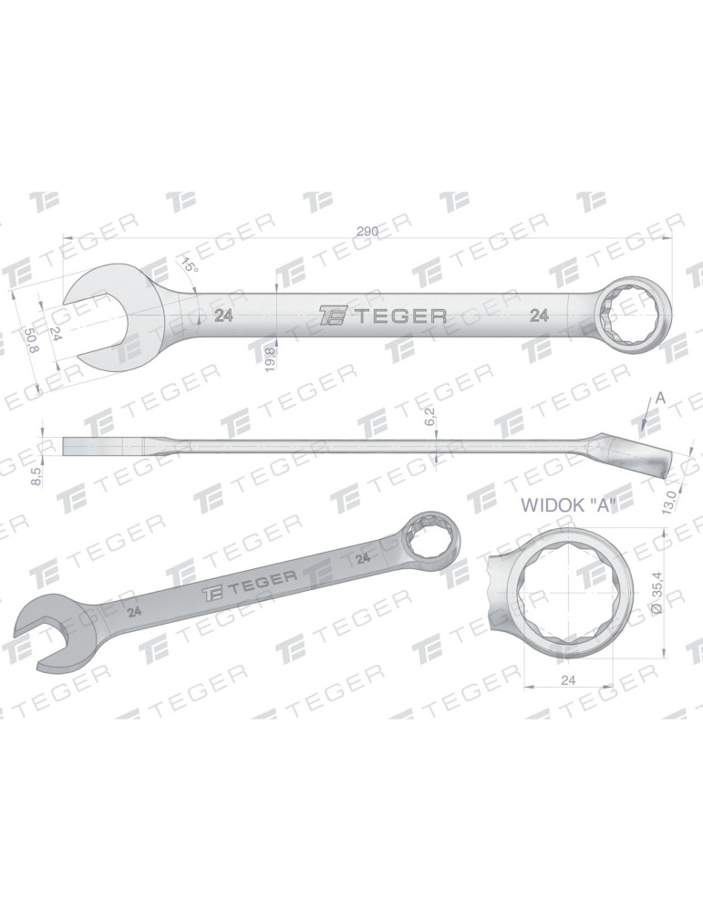 KLUCZ PŁASKO-OCZKOWY 24MM TEGER
Indeks T-W-NWKPO24
Klucz płasko-oczkowy 24 mm / TEGER
