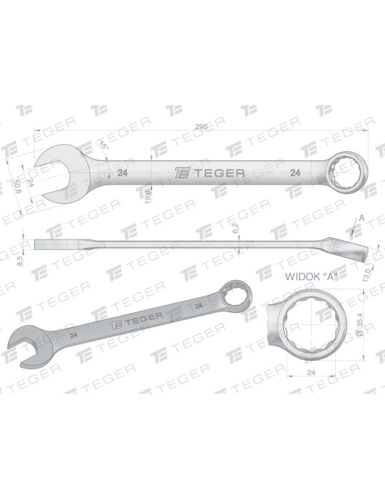 KLUCZ PŁASKO-OCZKOWY 24MM TEGER
Indeks T-W-NWKPO24
Klucz płasko-oczkowy 24 mm / TEGER

