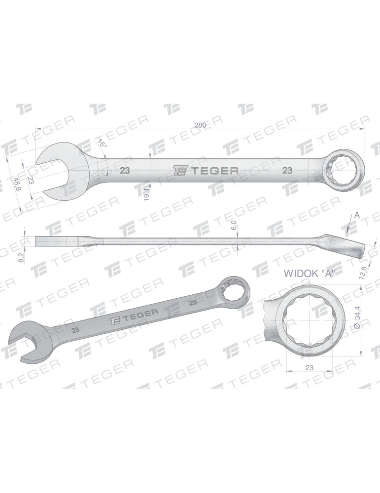 KLUCZ PŁASKO-OCZKOWY 23MM TEGER
Indeks T-W-NWKPO23
Klucz płasko-oczkowy 23 mm / TEGER
