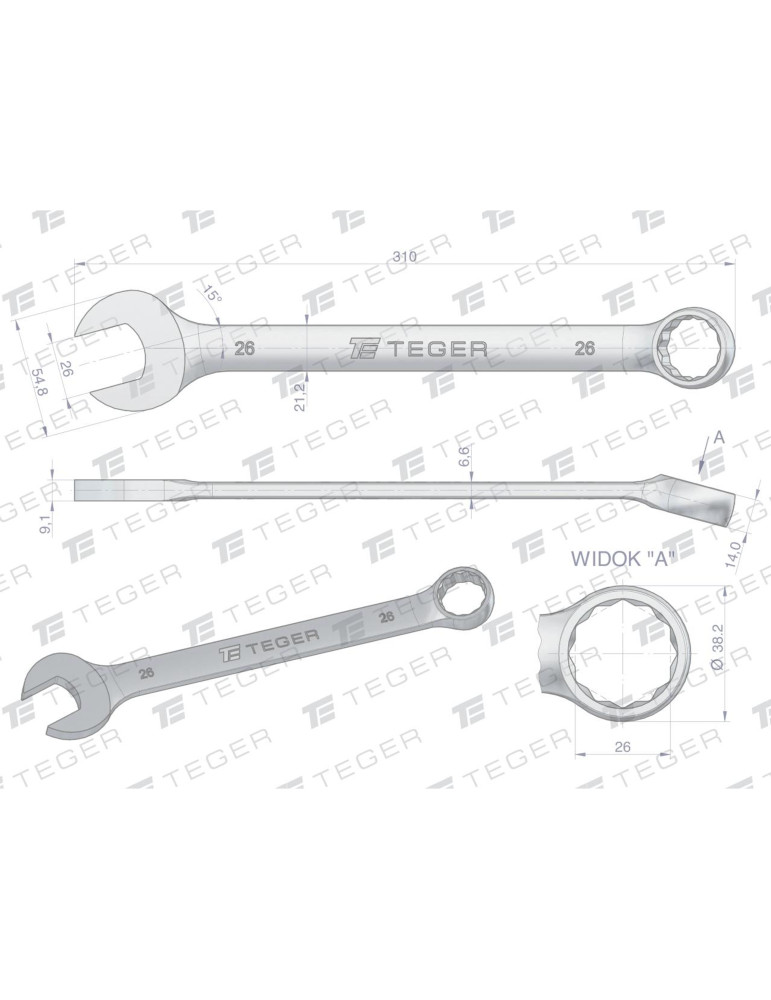 KLUCZ PŁASKO-OCZKOWY 26MM TEGER
Indeks T-W-NWKPO26
Klucz płasko-oczkowy 26 mm / TEGER
