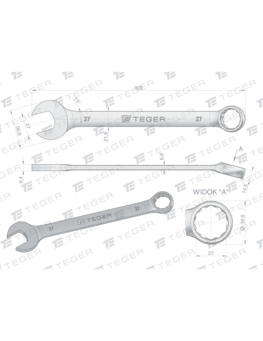 KLUCZ PŁASKO-OCZKOWY 27MM TEGER
Indeks T-W-NWKPO27
Klucz płasko-oczkowy 27 mm / TEGER
