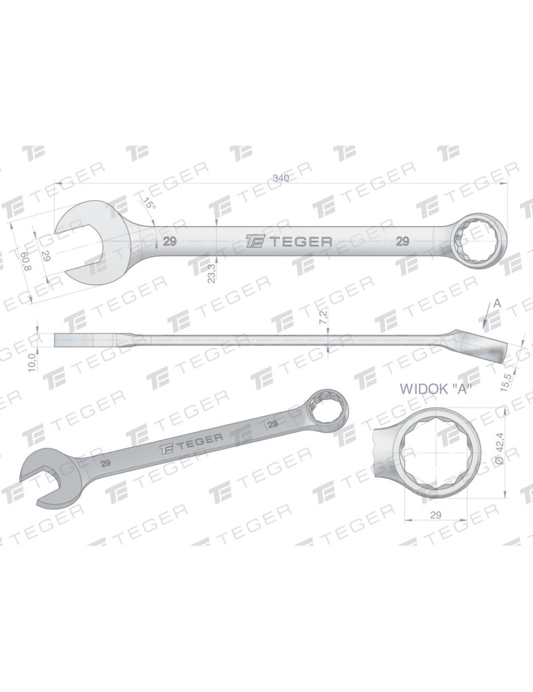 KLUCZ PŁASKO-OCZKOWY 29MM TEGER
Indeks T-W-NWKPO29
Klucz płasko-oczkowy 29 mm / TEGER

