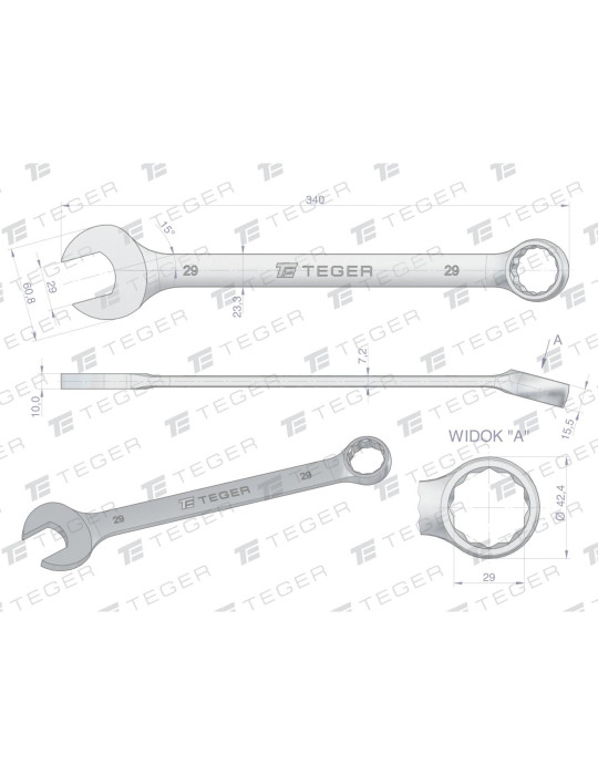 KLUCZ PŁASKO-OCZKOWY 29MM TEGER
Indeks T-W-NWKPO29
Klucz płasko-oczkowy 29 mm / TEGER
