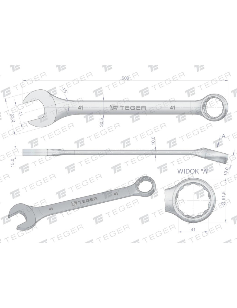 KLUCZ PŁASKO-OCZKOWY 41MM TEGER
Indeks T-W-NWKPO41
Klucz płasko-oczkowy 41 mm / TEGER
