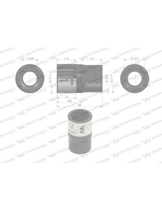 NASADKA DWUNASTOKĄTNA 3/8" 12MM
WMN075
