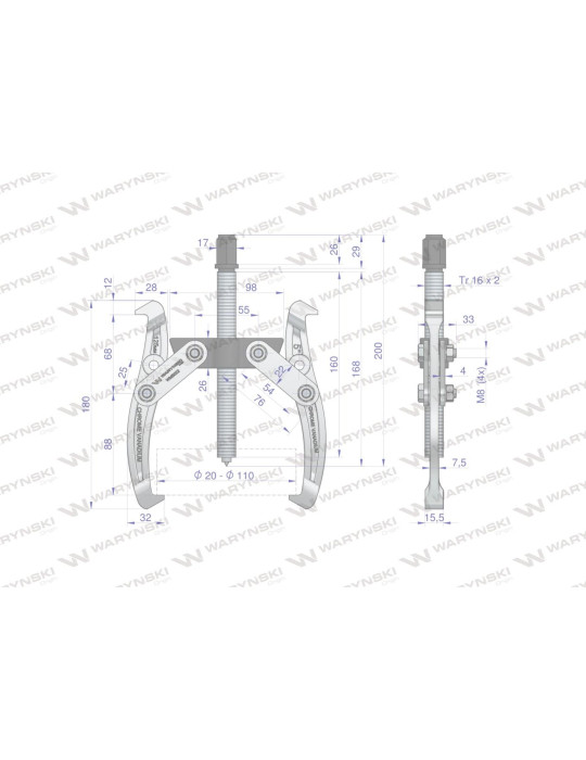 ŚCIĄGACZ 2-RAM.20-127 TYP S WMB022
Ściągacz do łożysk dwuramienny typ S 20-127 Waryński
Indeks WMB022
