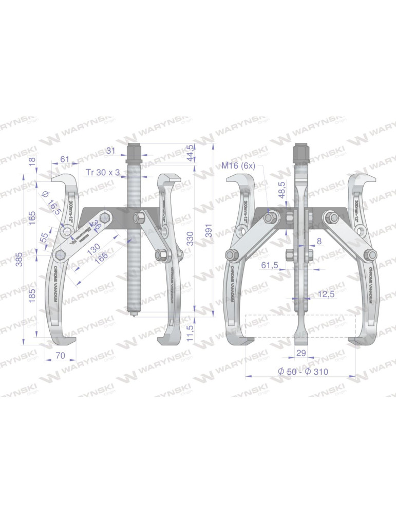 ŚCIĄGACZ 3-RAM.50-310 TYP S WMB033