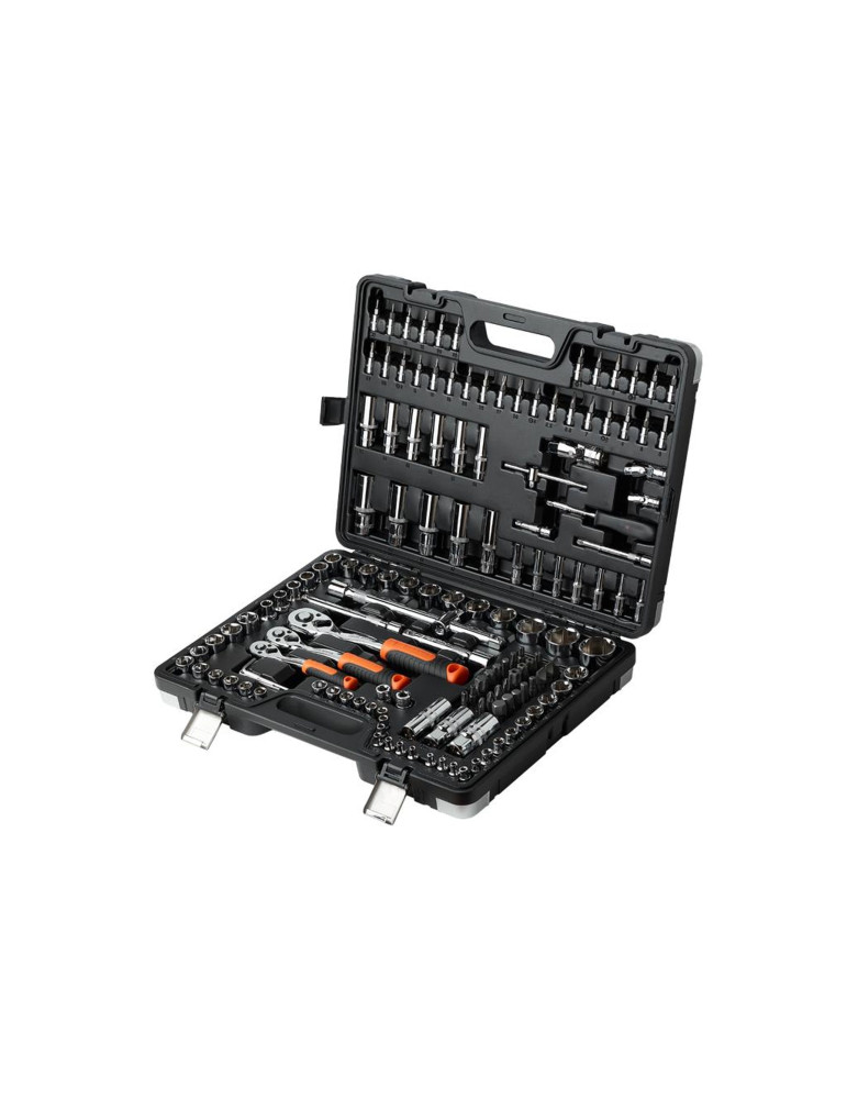 ZESTAW KLUCZY NASADOWYCH 150 SZT. 
Zestaw kluczy nasadowych 150 szt / TEGER
Indeks T-W-NWZK150