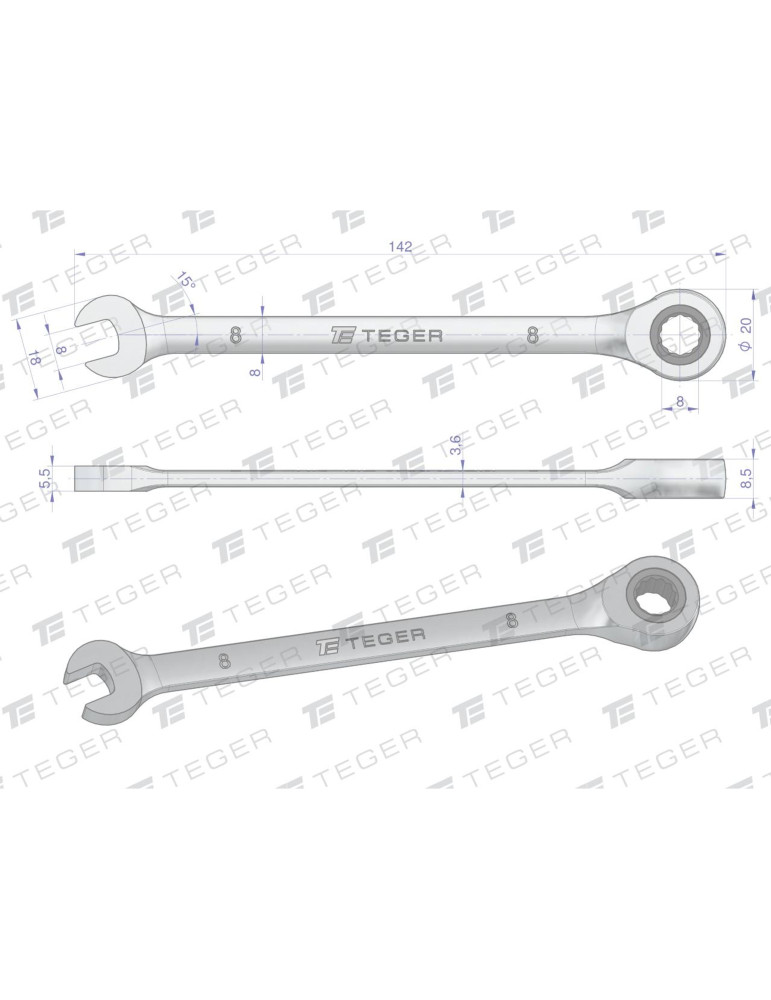 KLUCZ PŁASKO-OCZ 8 GRZECH TEGER
Klucz płasko-oczkowy z grzechotką 8 mm / TEGER
Indeks T-W-NWKPOG8