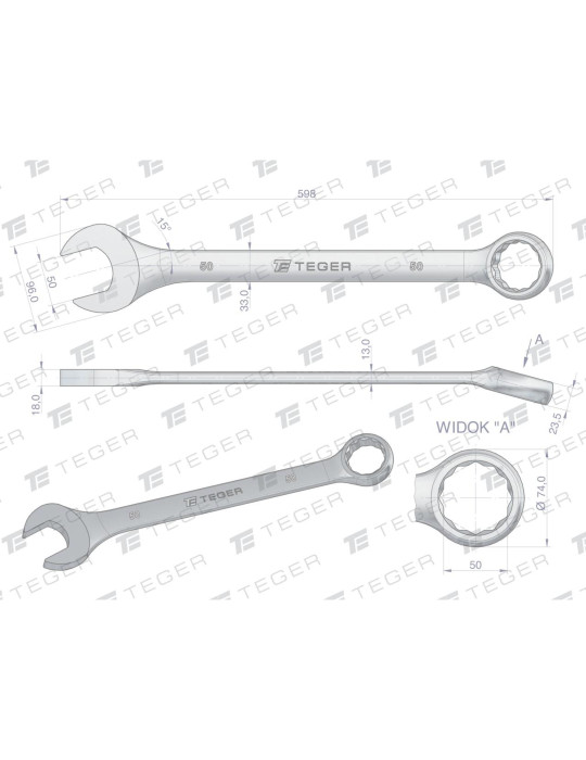 KLUCZ PŁASKO-OCZKOWY 50MM TEGER
Indeks T-W-NWKPO50
Klucz płasko-oczkowy 50 mm / TEGER
