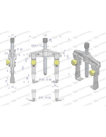 ŚCIĄGACZ 2-RAM.TYP T 70-130 
WMB040 2