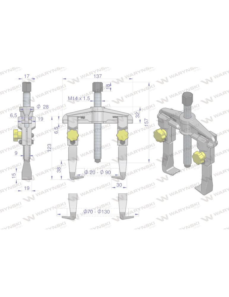 ŚCIĄGACZ 2-RAM.TYP T 70-130 
WMB040