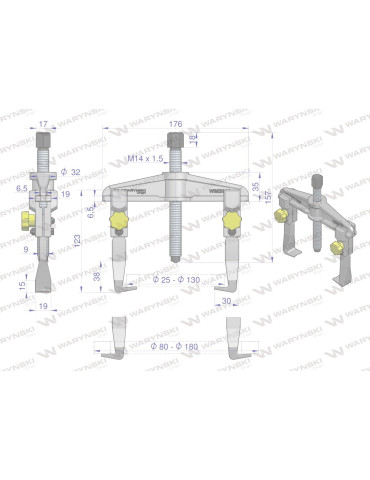 ŚCIĄGACZ 2-RAM.TYP T 80-180 
WMB041 2