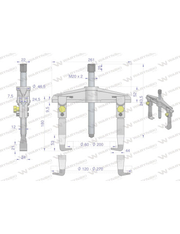 ŚCIĄGACZ 2-RAM.TYP T 120-270 
WMB043
 2