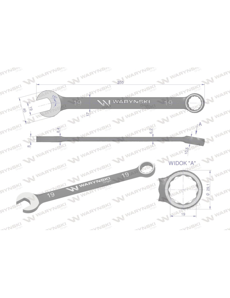 KLUCZ PŁASKO-OCZKOWY 19MM STANDART Waryński
WMK029