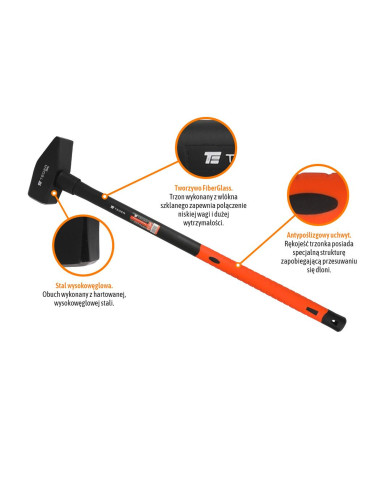 MŁOTEK ŚLUSARSKI 5000 G TEGER
Młot ślusarski z trzonkiem fiberglass 5000 g / TEGER
Indeks T-W-MSF-5000 2