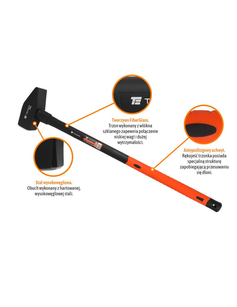 MŁOTEK ŚLUSARSKI 5000 G TEGER
Młot ślusarski z trzonkiem fiberglass 5000 g / TEGER
Indeks T-W-MSF-5000