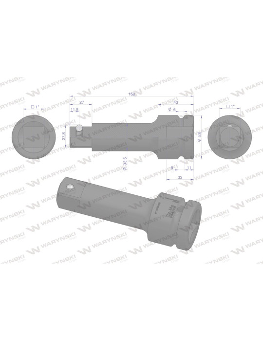 PRZEDŁUŻKA UDAR 1" 150MM WARYŃSKI
WMU156