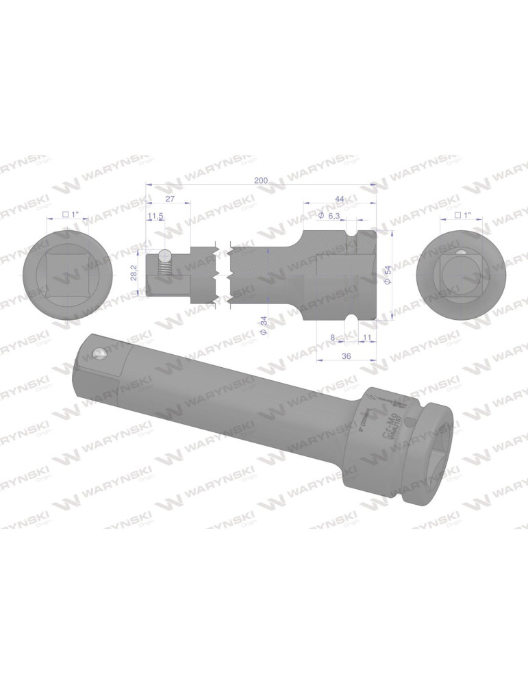 PRZEDŁUŻKA UDAR 1" 200MM WARYŃSKI
WMU157