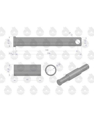Sworzeń 50676090
 z tulejką mocowa widłaka z ramą 
c-330/360
@SWO21x150

+1 2