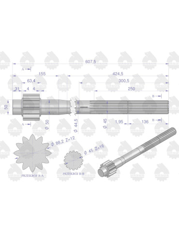 Półoś 50428220
12z do koła 55z stary typ
 2