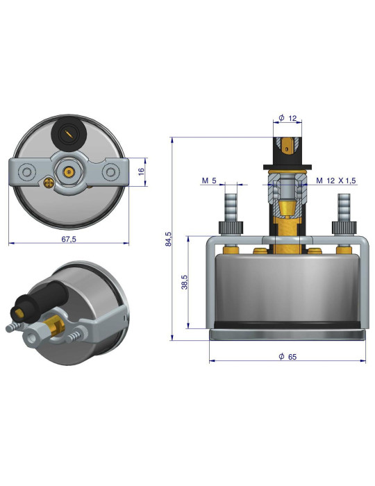 MANOMETR 25BAR CIŚNIENIA POWIETRZA 
1664502M91
manometr


031104