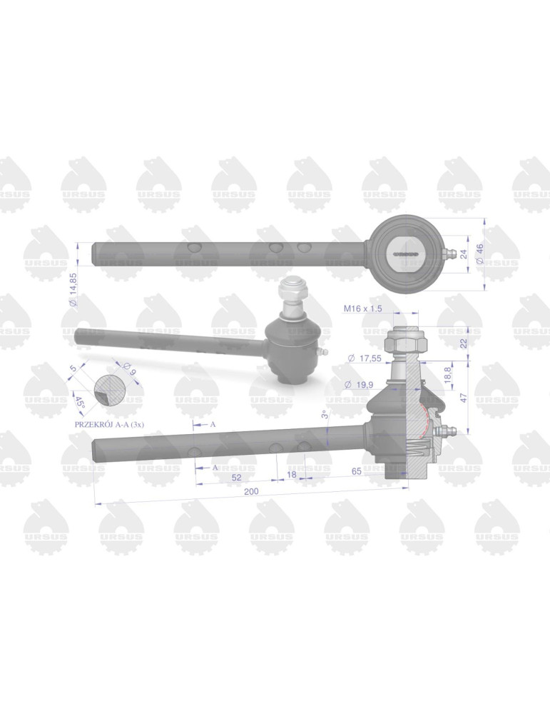 Przegub 3027647M1 kul
Wsuwany MF lewy
