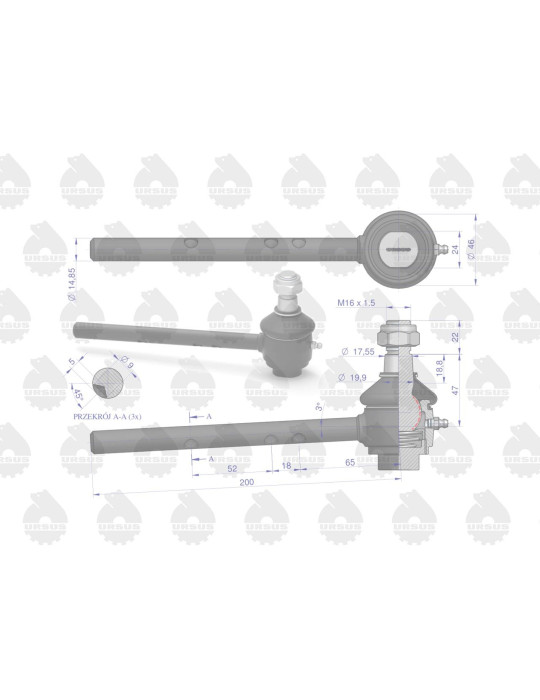 Przegub 3027647M1 kul
Wsuwany MF lewy
