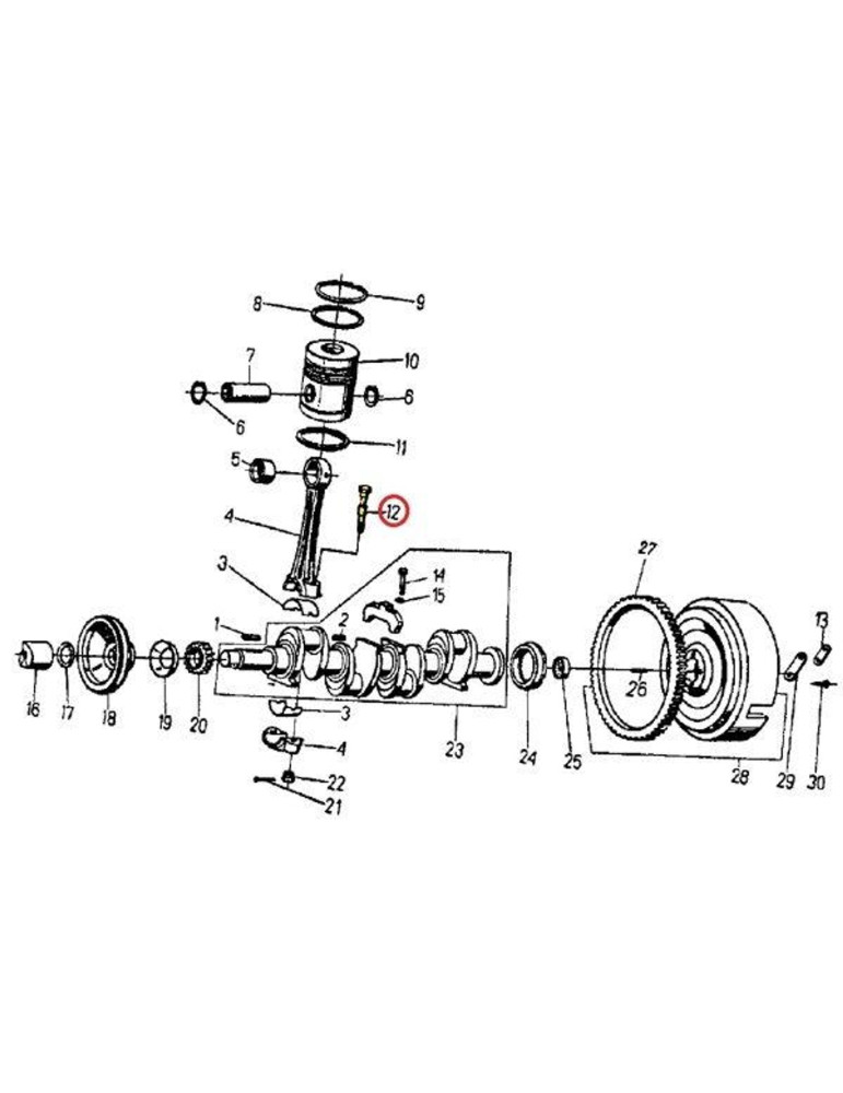ŚRUBA KORBOWODU C-360
 50503250  69010372
69010386
korbowodowa