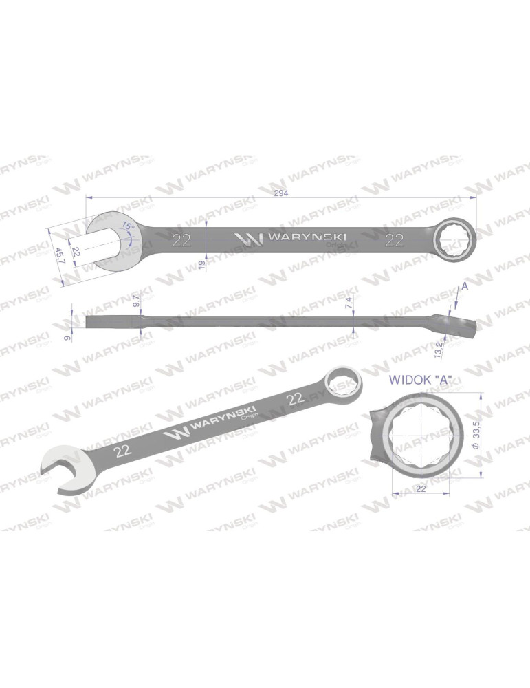 KLUCZ PŁASKO-OCZKOWY 22MM STANDART Waryński
WMK032