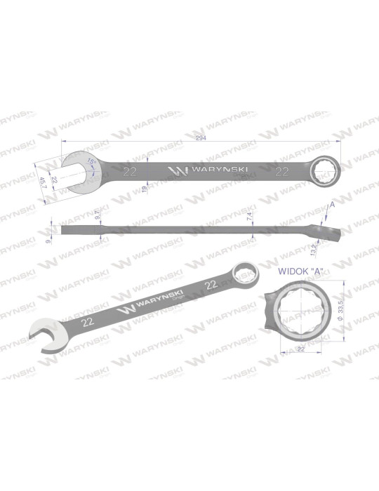 KLUCZ PŁASKO-OCZKOWY 22MM STANDART Waryński
WMK032