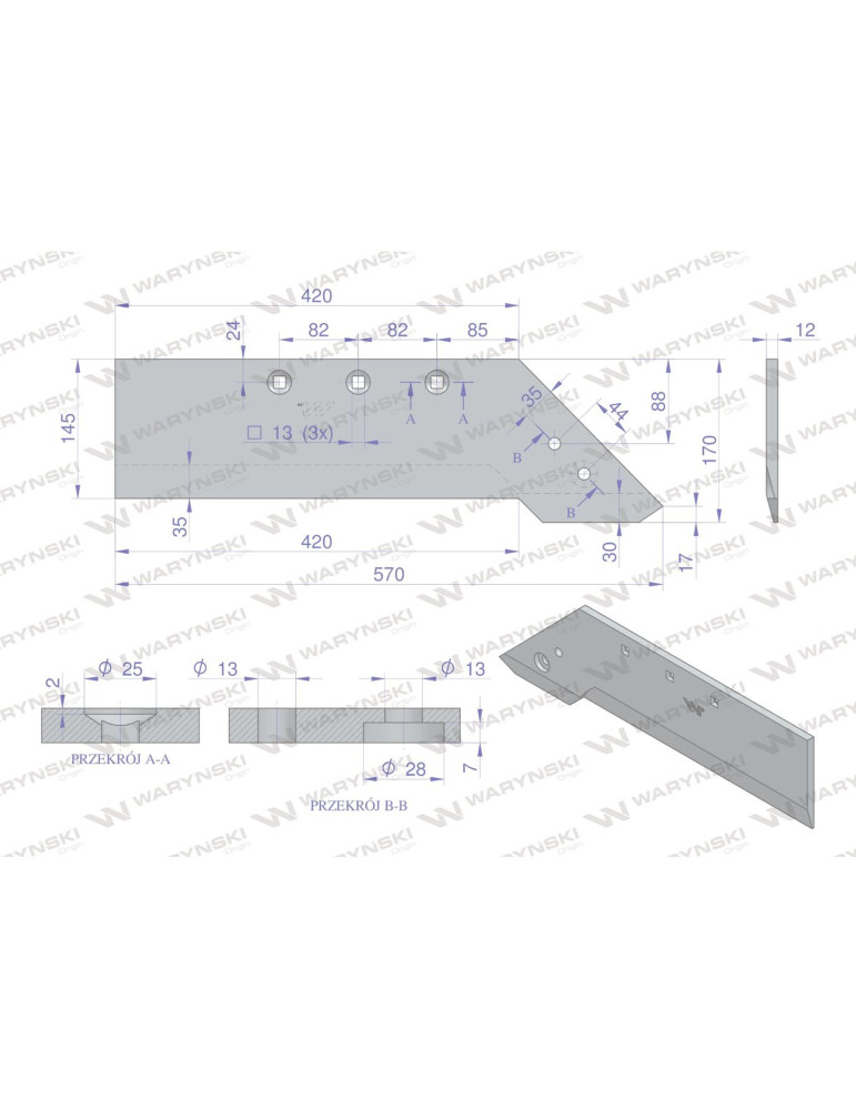 LEMIESZ PO/388 PRAWY WARYŃSKI
 DO DŁUTA WARYŃSKI 1117511500
Korpus XL