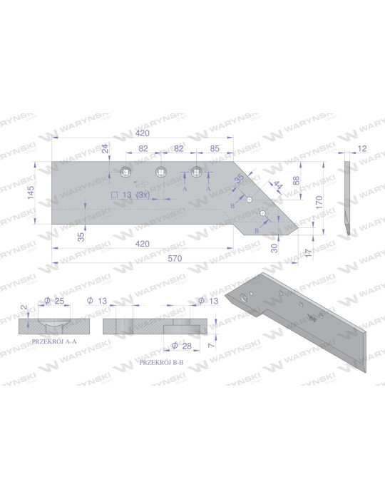 LEMIESZ PO/388 PRAWY WARYŃSKI
 DO DŁUTA WARYŃSKI 1117511500
Korpus XL