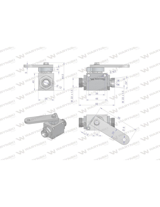 ZAWÓR ODCINAJĄCY SIŁ WYWROT M22X1,5
WHBKH-15-M22
302-10-000006
HBKH15LDN13B11231
2X gwint zewnętrzny M22x1,5