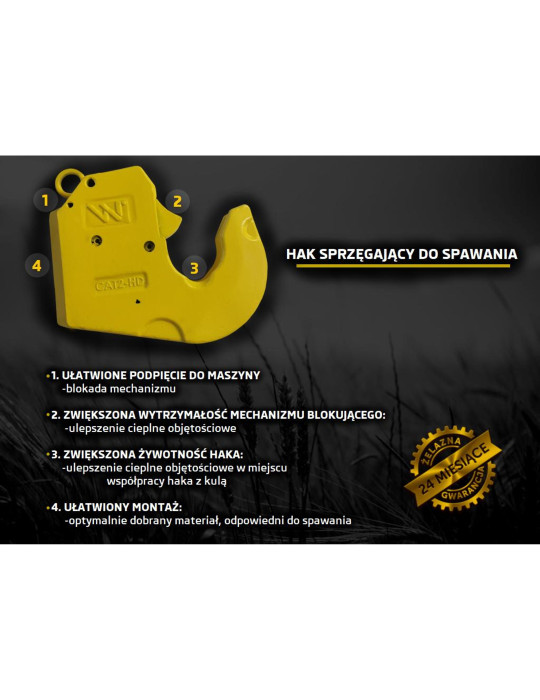 HAK SPRZĘGAJĄCY KAT 2 HD 
W-6182
wersja ciężka waryński
