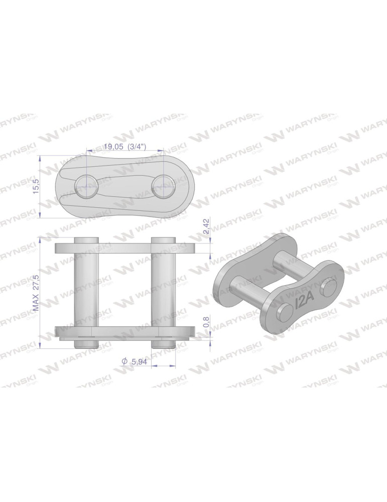 ZAMEK ŁAŃ 12A-1 3/4"
W-z12a1