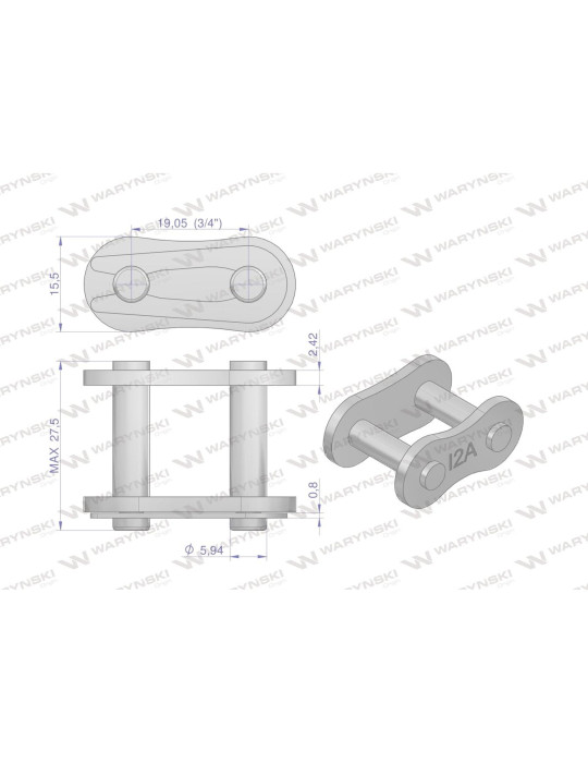 ZAMEK ŁAŃ 12A-1 3/4"
W-z12a1
