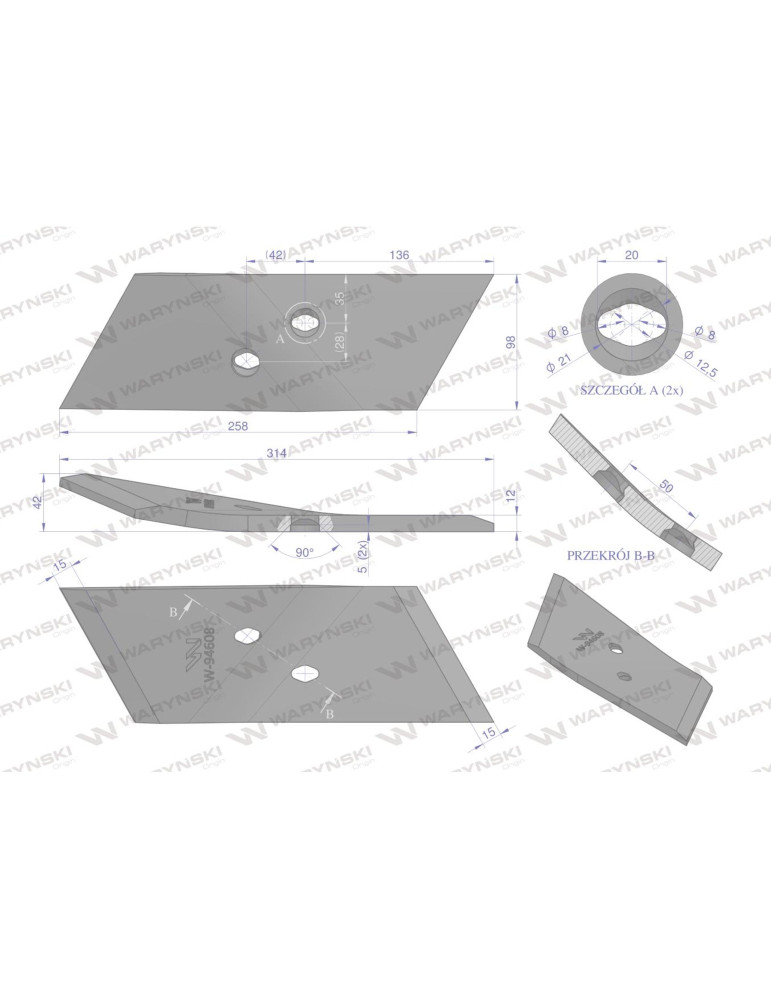 DŁUTO 94608 OVERUM P
Waryński  rozstaw otworów 50mm