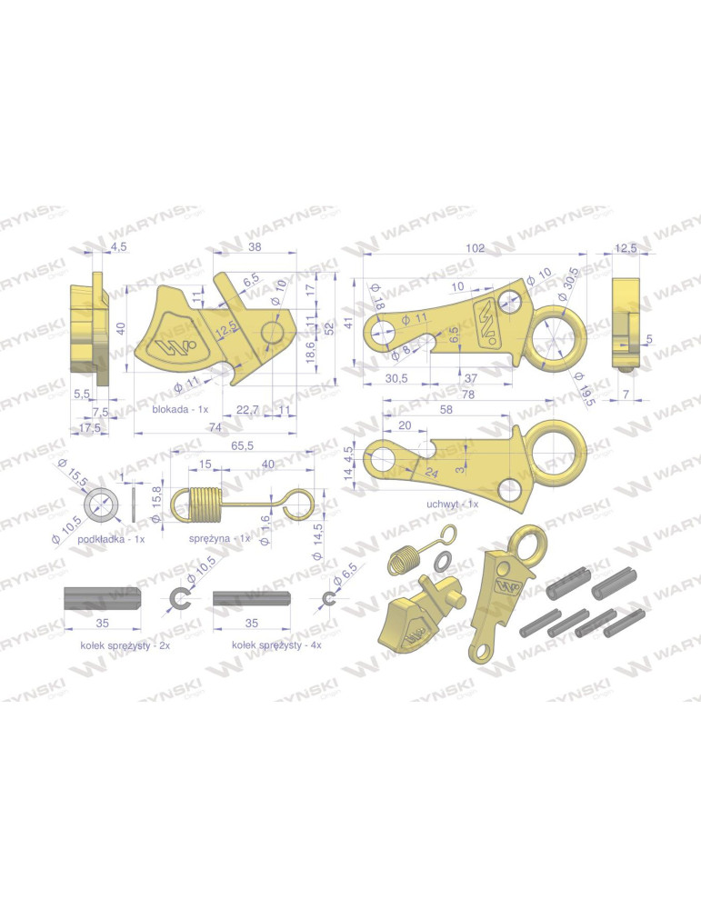 ZESTAW NAPRAWCZY DO HAKÓW CAT-2HD W
Zestaw naprawczy do haków Cat-2HD WARYŃSKI
Indeks W618ZEST2
17,5mm