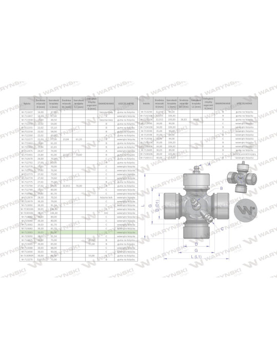 KRZYŻAK 30X83
W-713083
