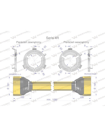 Obudowa wału przegubowo-teleskopowego Uniwersalna długość Seria 4R Waryński
Indeks WR21941129
Pierścień mocujący 53mm / 60mm 2
